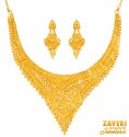 22K Yellow Gold Necklace Set - Click here to buy online - 3,927 only..