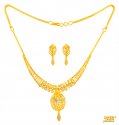 22 kt two tone Gold Necklace Set - Click here to buy online - 1,957 only..