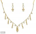 18k Nakshatra Diamond Necklace Set - Click here to buy online - 17,016 only..