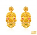 22Kt Gold Temple Jewelry Earring - Click here to buy online - 1,118 only..