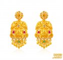 22Kt Gold Temple Jewelry Earring - Click here to buy online - 1,496 only..