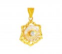 Three Tone 22K Gold Pendant - Click here to buy online - 446 only..