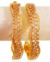 18kt Gold Diamond Bangles (2 pcs) - Click here to buy online - 28,424 only..