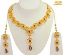 Antique Necklace Set in 22kt gold - Click here to buy online - 9,693 only..