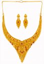  22k Gold Three Tone Necklace  Set - Click here to buy online - 5,165 only..