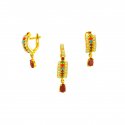 22k Gold Multi Stone Pendant Set - Click here to buy online - 854 only..