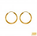 22K Gold Machine Cut Hoop - Click here to buy online - 375 only..