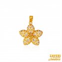 Gold Two Tone Floral Pendant - Click here to buy online - 271 only..