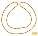 22Kt Skinny Foxtail Gold Chain  - Click here to buy online - 1,359 only..