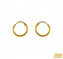 22 kt Gold Hoop Earrings  - Click here to buy online - 182 only..