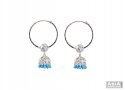 22K Gold White Plated Indian Hoops - Click here to buy online - 1,152 only..