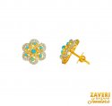 22 Kt Gold Turquoise Earrings  - Click here to buy online - 611 only..