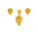 22k Yellow Gold Fancy Pendant Set - Click here to buy online - 847 only..
