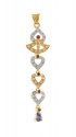 22Kt Gold two tone pendant with cz - Click here to buy online - 902 only..