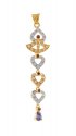 22Kt Gold two tone pendant with cz - Click here to buy online - 653 only..