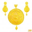 22k Gold Round Pendant Set  - Click here to buy online - 4,973 only..