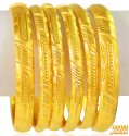 22 kt Gold Machine Bangles (6Pc) - Click here to buy online - 5,560 only..