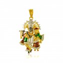 Radha Krishna Pendant (22K Gold) - Click here to buy online - 1,220 only..