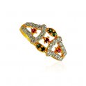 22k Gold ring for ladies with Ruby and Emerald - Click here to buy online - 204 only..