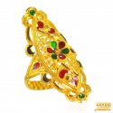 22kt Gold Meenakari Ring - Click here to buy online - 628 only..