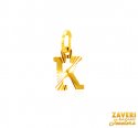 Click here to View - 22Kt Gold Initial Pendant (K) 