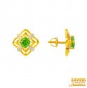 22Kt Gold CZ Colored stone Earrings - Click here to buy online - 992 only..