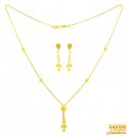 22KT Gold balls necklace and earring set  - Click here to buy online - 819 only..