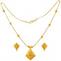 22kt Gold Necklace and Earrings Set - Click here to buy online - 1,378 only..