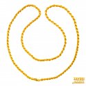 22kt 20 in hollow rope chain - Click here to buy online - 1,038 only..