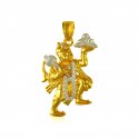 Lord Hanuman 22k Gold Pendant - Click here to buy online - 976 only..