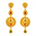 22k Gold Chand bali Long Earrings - Click here to buy online - 2,671 only..