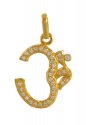 22K Om Pendant with CZ - Click here to buy online - 420 only..
