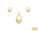 Click here to View - 22Kt Gold CZ Pendant Set 