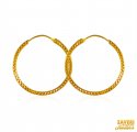 22K Gold Big Hoop Earrings  - Click here to buy online - 461 only..