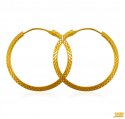 22 Kt Gold Hoop Earrings  - Click here to buy online - 472 only..