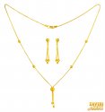 22KT Gold balls necklace and earring set  - Click here to buy online - 769 only..