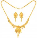 22K Gold Two Tone Necklace Set - Click here to buy online - 4,094 only..
