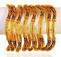 22 Karat Gold Bangles Set (6 PCs) - Click here to buy online - 13,394 only..