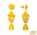 22 kt Gold Jhumki Earrings - Click here to buy online - 1,480 only..