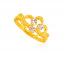 22 Karat Gold 2 Tone Ring - Click here to buy online - 353 only..