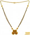 22K Gold Black Beads Mangalsutra  - Click here to buy online - 3,025 only..