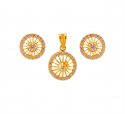 22K Gold Pearls Pendant Set  - Click here to buy online - 508 only..