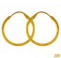 22 kt  Gold Hoop Earrings  - Click here to buy online - 354 only..