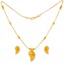 22kt Gold Necklace and Earrings Set - Click here to buy online - 951 only..