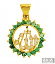 22K Gold Ali Pendant With Color CZ - Click here to buy online - 327 only..