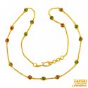 22K Gold Fancy Meenakari Chain - Click here to buy online - 1,177 only..