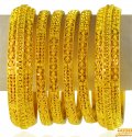 22KT Gold Bangles Set (6 PCs) - Click here to buy online - 11,297 only..