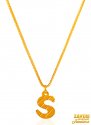 Click here to View - 22K Gold Initial Pendant (Letter S) 