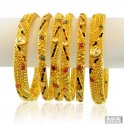 22kAntique style Kundan Bangles Set - Click here to buy online - 15,489 only..