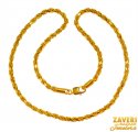 22 kt Gold Rope Chain (20 In) - Click here to buy online - 6,060 only..